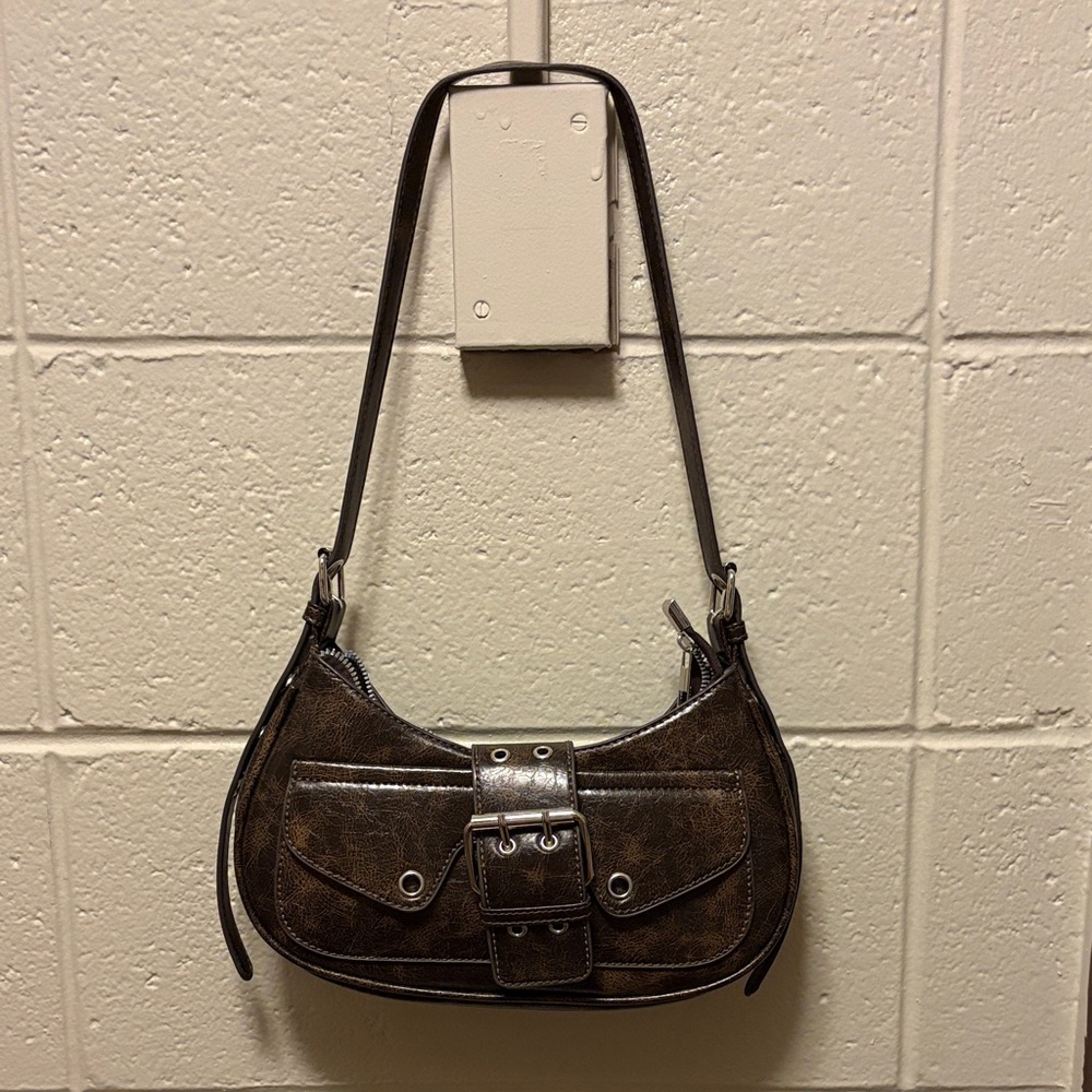 Edikted Faux Leather Buckle Closure Shoulder Bag